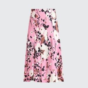 NWT Veronica Beard Sania Floral Print Stretch Crepe Skirt in Pink, Size 8